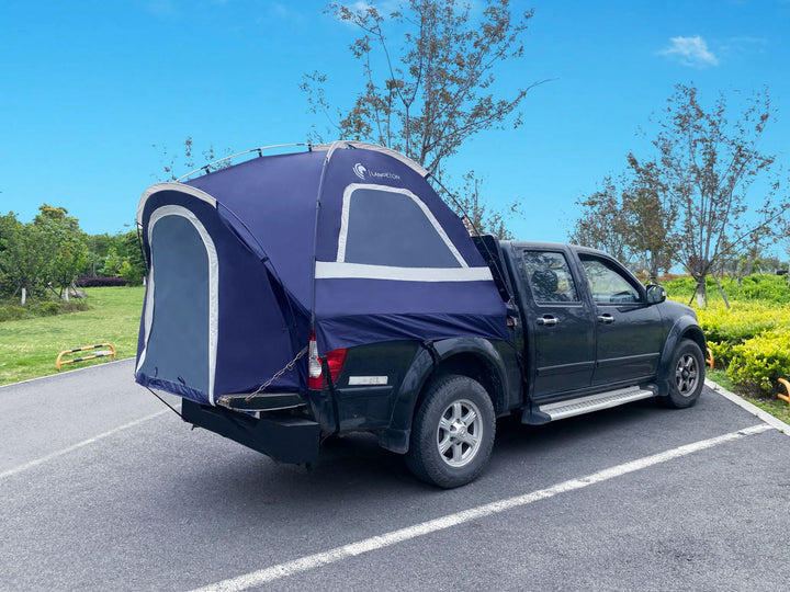 Lanceton Pickup Truck Tent for 5.5'-6.5' Beds, Waterproof PU3000 High-Density Oxford, Color-Coded Easy Setup, Features Unique 8" Rear Window Access Pipe & Cross-Pole Windproof Structure (F150, Ram, Silverado, Tundra)