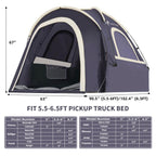 Lanceton Pickup Truck Tent, Fit 5.5-6/6.5 Foot Truck Bed, Waterproof Polyester Windproof Pole and Insect-Prevention Mesh Window & Door