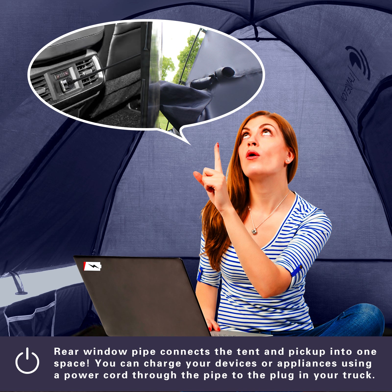 Lanceton Pickup Truck Tent, Fit 5.5-6/6.5 Foot Truck Bed, Waterproof Polyester Windproof Pole and Insect-Prevention Mesh Window & Door