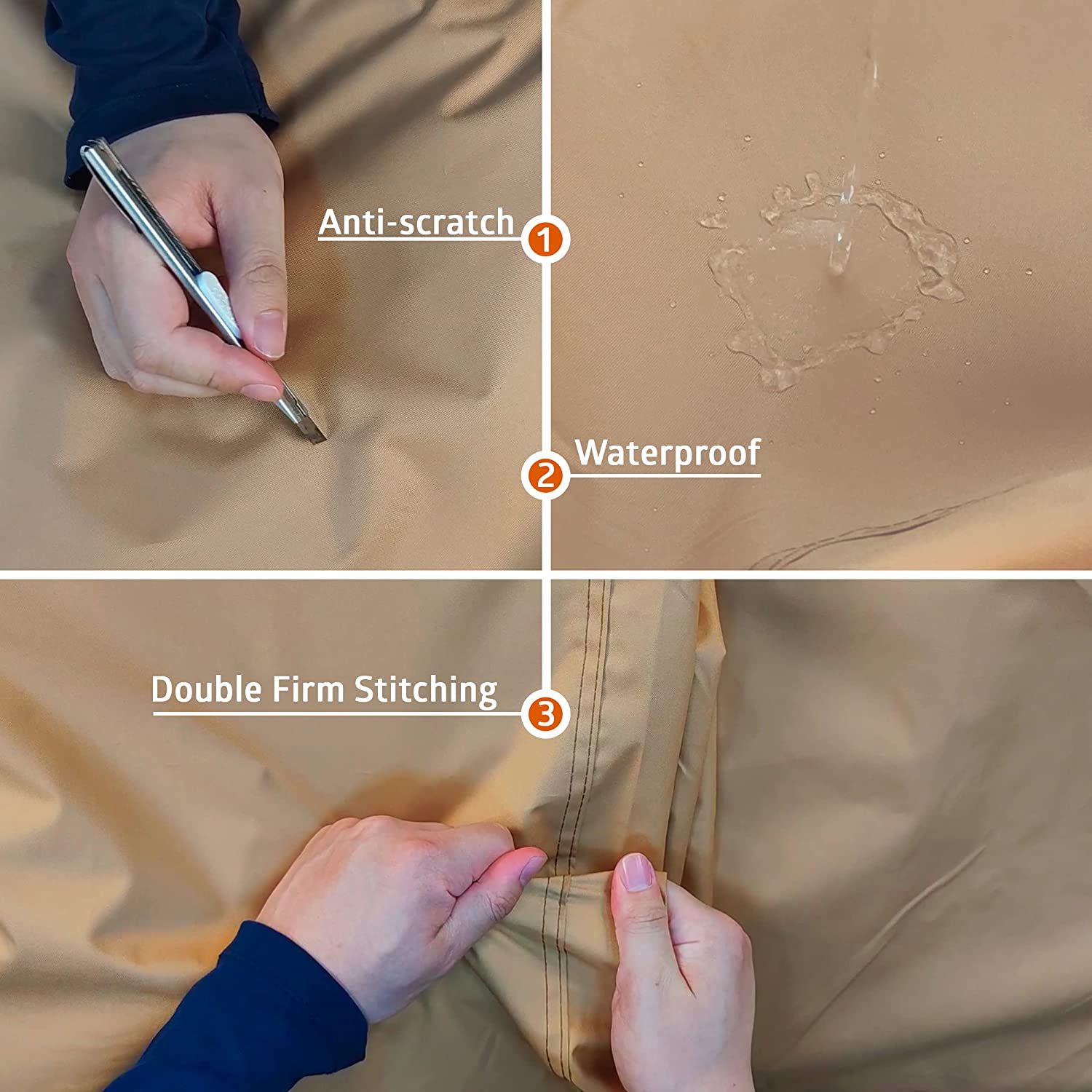 Lanceton Class A RV Cover Package Anti-UV Breathable Fabric Including 4 Tire Covers and 4 Sharp Edge Covers 2 Secure Straps