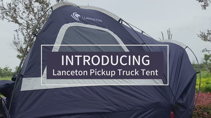 Lanceton Pickup Truck Tent for 5.5'-6.5' Beds, Waterproof PU3000mm High-Density Oxford, Color-Coded Easy Setup, Features Unique 8" Rear Window Access Pipe & Cross-Pole Windproof Structure (F150, Ram, Silverado, Tundra)