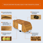 Lanceton Travel Trailer Camper RV Cover Package Waterproof Anti-UV Breathable Fabric Including Jack Cover 4 Tire Covers and 2 Secure Straps
