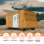 Lanceton Ft Class C RV Cover Package Waterproof Windproof Anti-UV Fabric Including 4 Tire Covers and 4 Sharp Edge Covers 2 Secure Straps